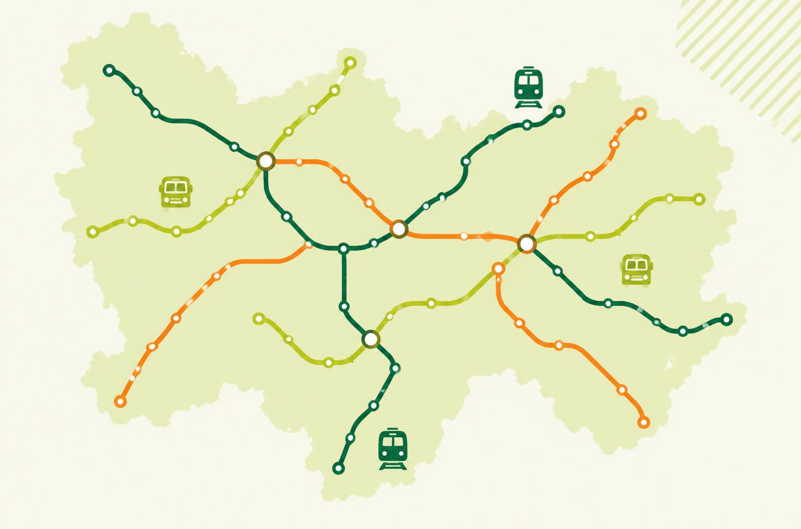 Carte illustrée du réseau Mobigo en Bourgogne-Franche-Comté